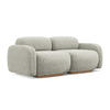 3-SITZER SOFA Chenille Stoff Grau - Silberfarben/Braun, Holz/Textil (190/73/95cm) - Makamii