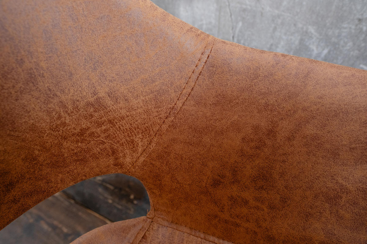 STUHL ZAJA Braun Microfaser - Dunkelbraun/Braun, Textil (57/82/59cm) - KAWOLA