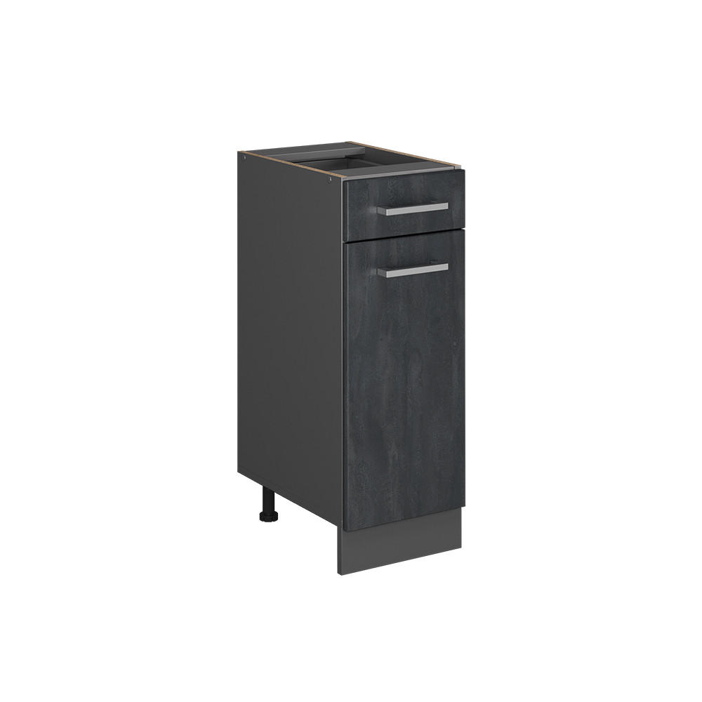 KÜCHENUNTERSCHRANK R-Line Schwarz Beton 30 cm ohne Arbeitsplatte - Anthrazit/Schwarz, Holzwerkstoff (30/81.6/46cm) - Vicco
