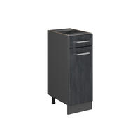KÜCHENUNTERSCHRANK R-Line Schwarz Beton 30 cm ohne Arbeitsplatte - Anthrazit/Schwarz, Holzwerkstoff (30/81.6/46cm) - Vicco