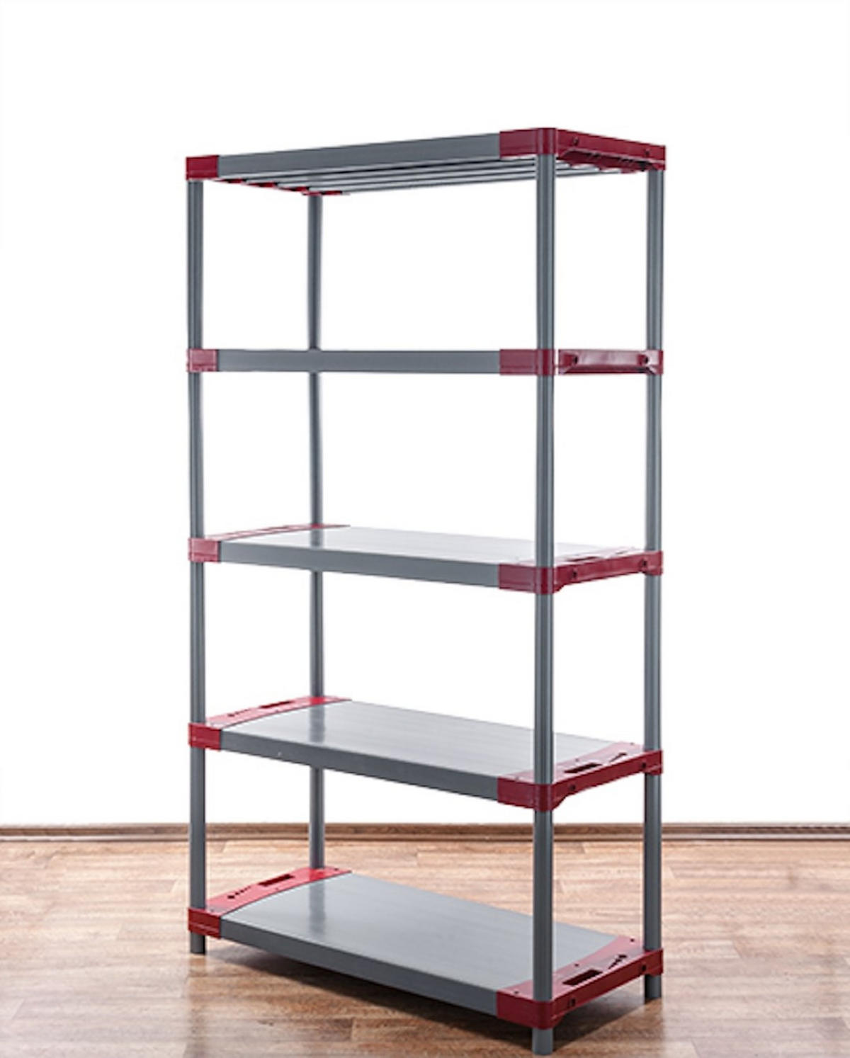 KUNSTSTOFFREGAL GREY BEAR Tall 180x80x46cm Fachlast 120kg Grau-Rot - Rot, Kunststoff (80/180/46cm) - PROREGAL