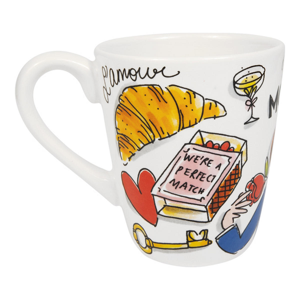 BECHER Valentinstag Monsieur in Bunt - 350 ml - Multicolor, Keramik (0.35L) - Blond Amsterdam