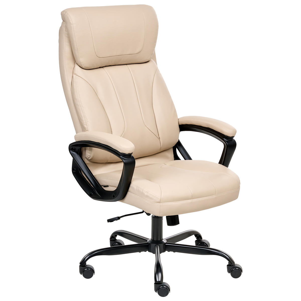 CHEFSESSEL Kunstleder Beige Proud - Beige, Kunststoff (66/115/66cm) - Beliani