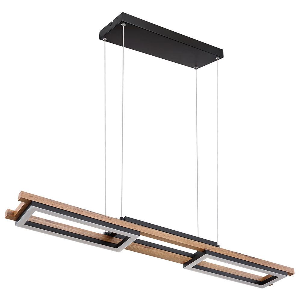 LED HÄNGELEUCHTE ILLA Holzoptik Braun - Braun, Metall (100/13.5/120cm) - Globo Lighting