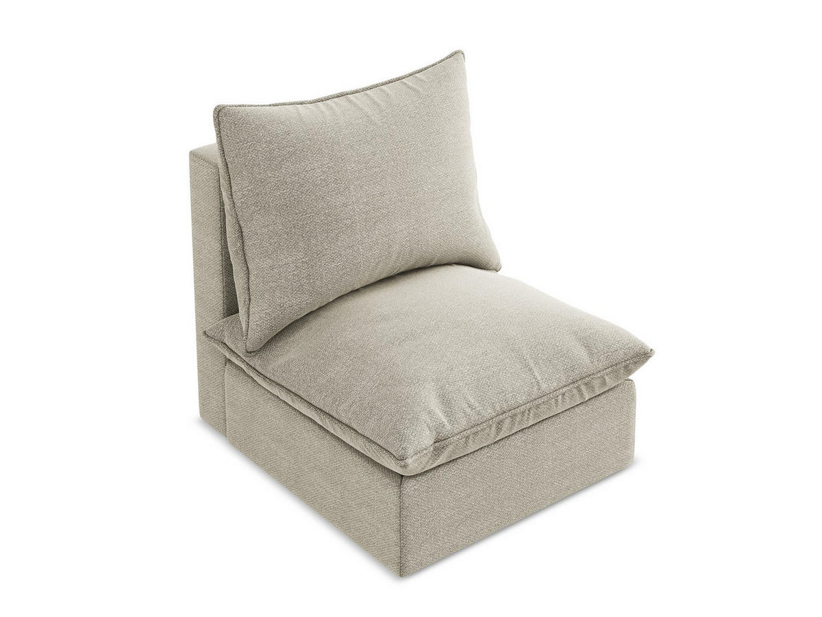 SOFAELEMENT Bouclé Stoff Grau - Taupe/Schwarz, Holzwerkstoff/Kunststoff (75/77/90cm) - Makamii
