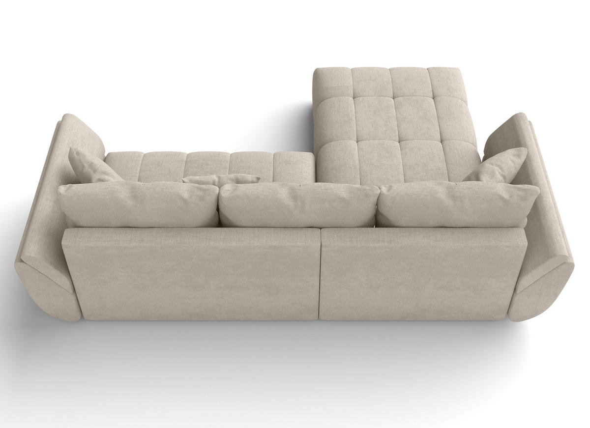 ECKSOFA L Form Verciani Hellbraun 266/190/91 cm mit Schlaffunktion - Schwarz/Bronzefarben, Kunststoff/Textil (266/190cm) - AX Living