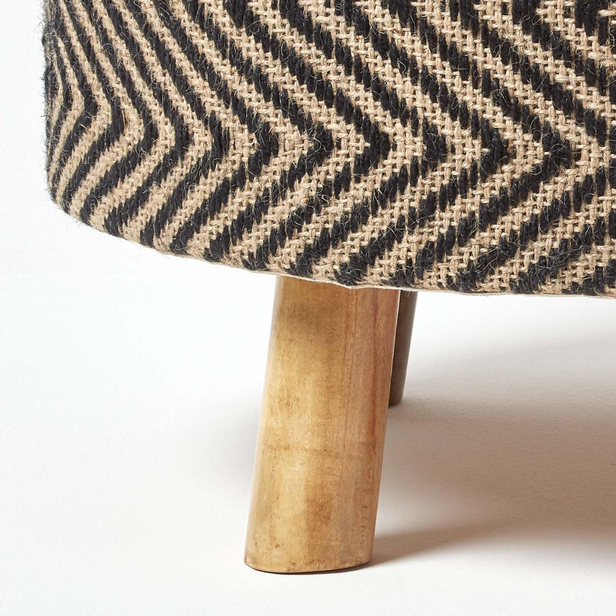 SITZHOCKER Jute gemustert, 62/62/30 cm - Schwarz, Textil (62/30/62cm) - Homescapes