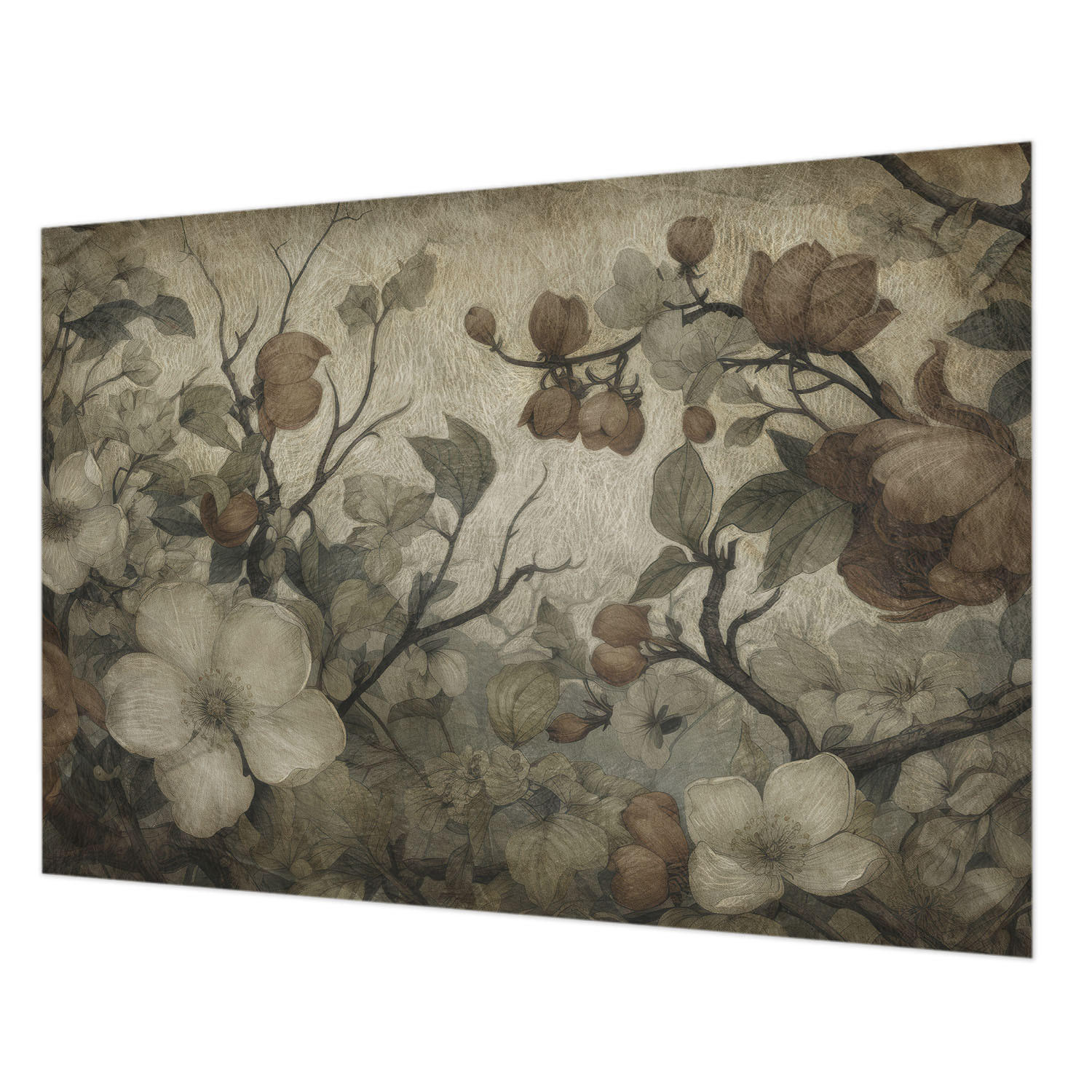 FOTOTAPETE 312x219 cm - Blumenschönheit - Weiß, Textil (312/219cm) - Wallfluent