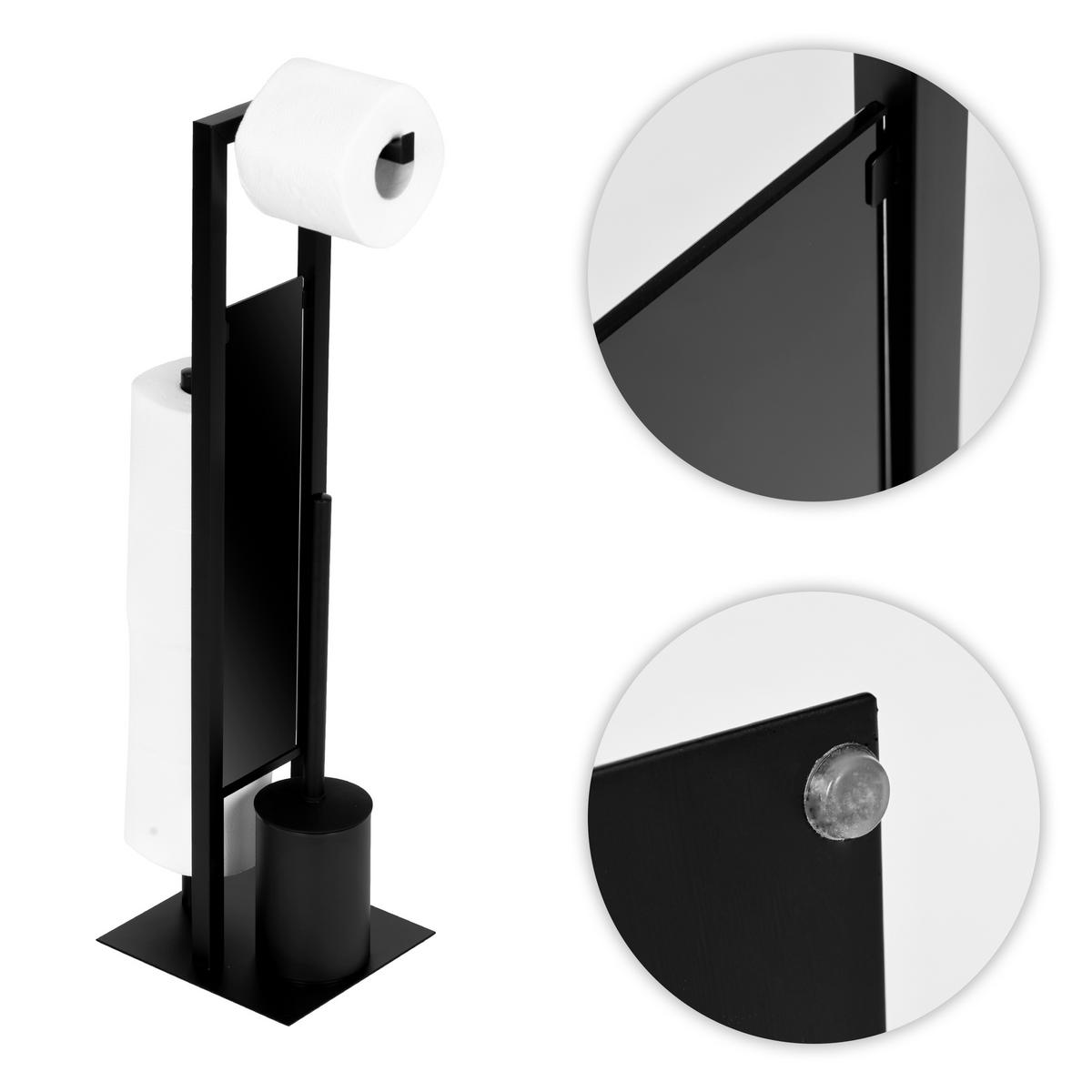 WC-GARNITUR Schwarz Glastrennwand - Schwarz, Glas/Kunststoff (19.5/68/18cm) - Mat-Haus