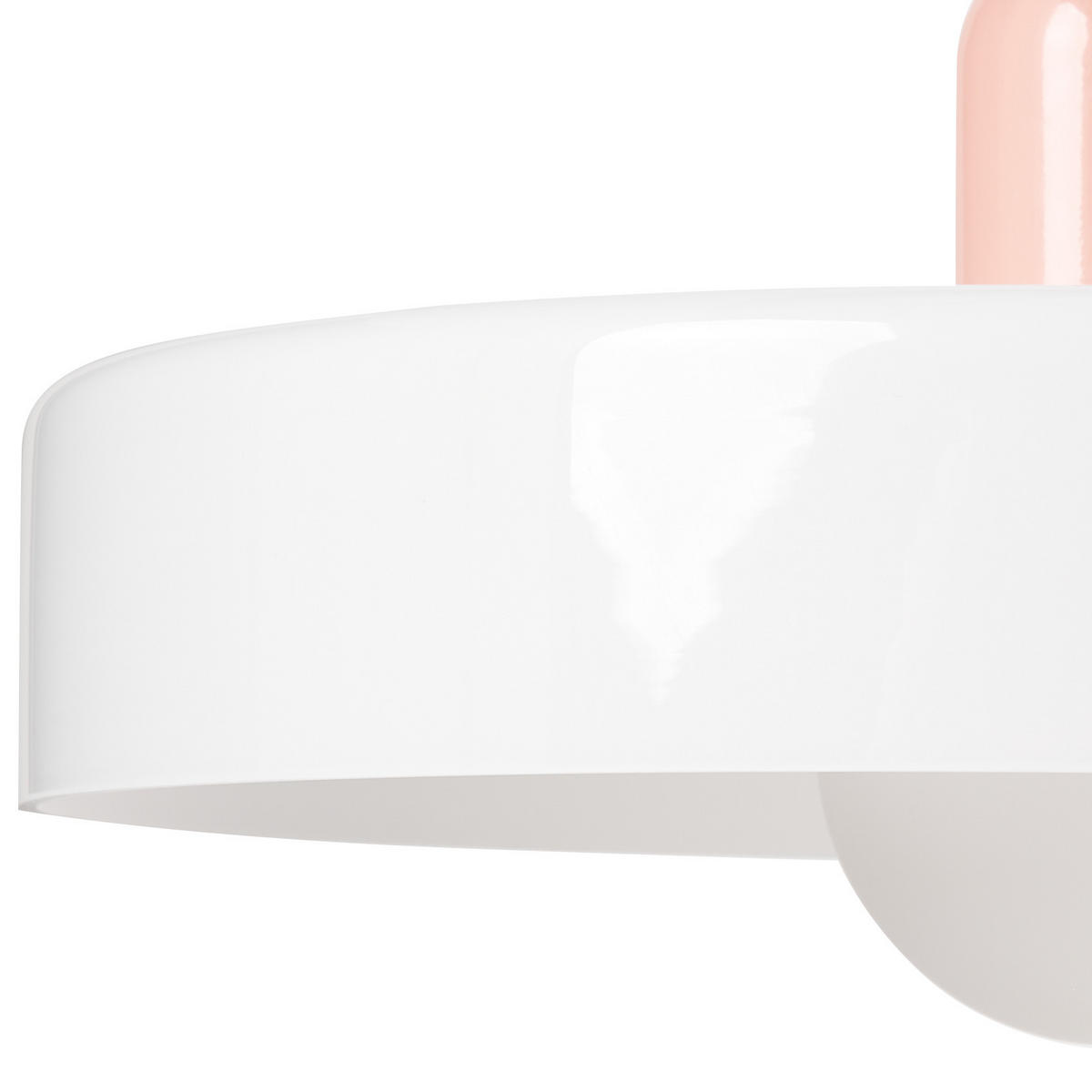 HÄNGELEUCHTE Weiß Paala - Pink/Weiß, Glas (35/35/148cm) - Beliani