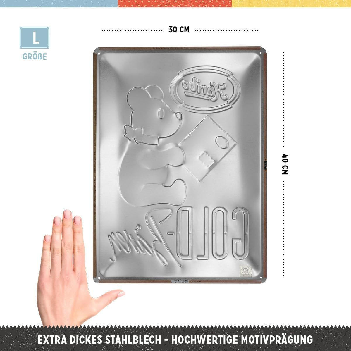 BLECHSCHILD 30/40 cm HARIBO Goldbären Vintage Gold - Multicolor, Metall (30/40/0.2cm) - Nostalgic-Art