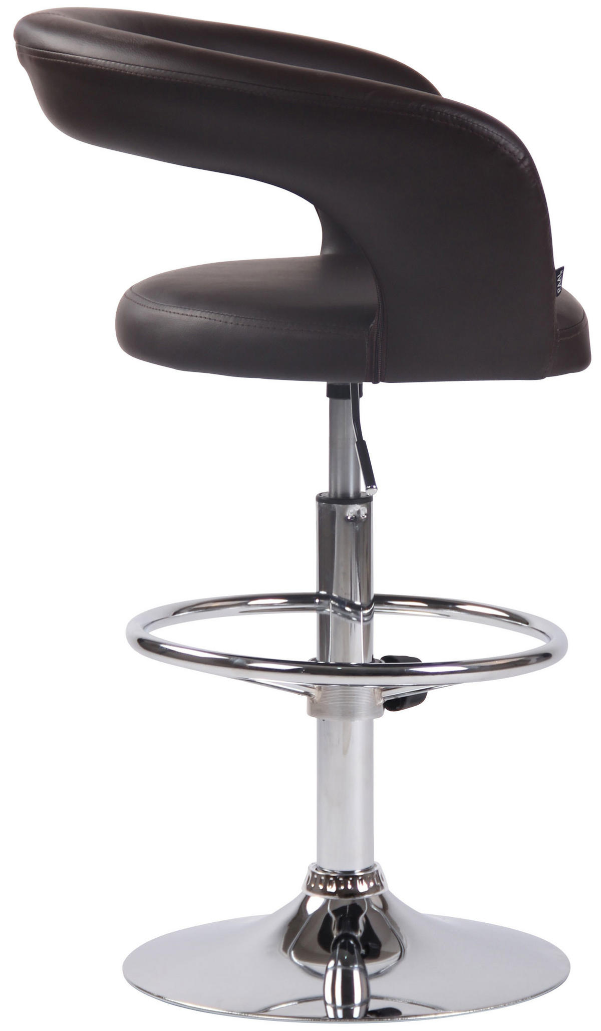 BARHOCKER 2er Set Lederlook braun - Chromfarben/Braun, Textil/Metall (58/82/47cm) - CLP