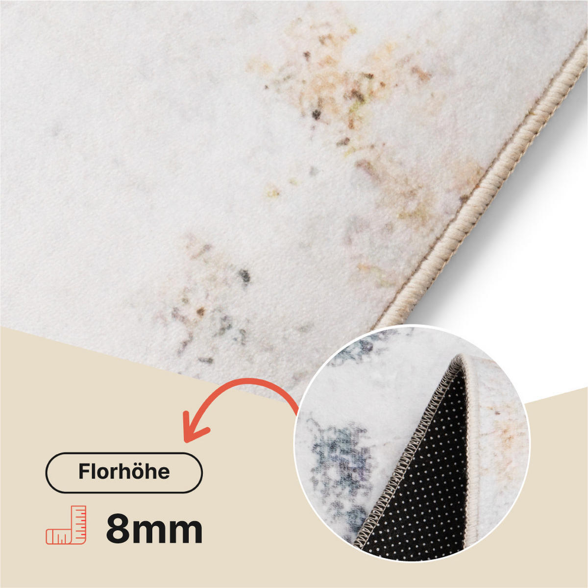 TEPPICH ASH Creme 160/230 cm - Creme, Textil (160/230cm) - Tapiso