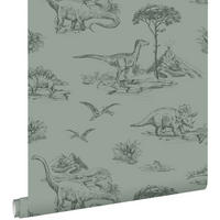 TAPETE Dinosaurier 53 cm x 10.05 m - Grün, Papier (53/0.1cm) - ESTAhome