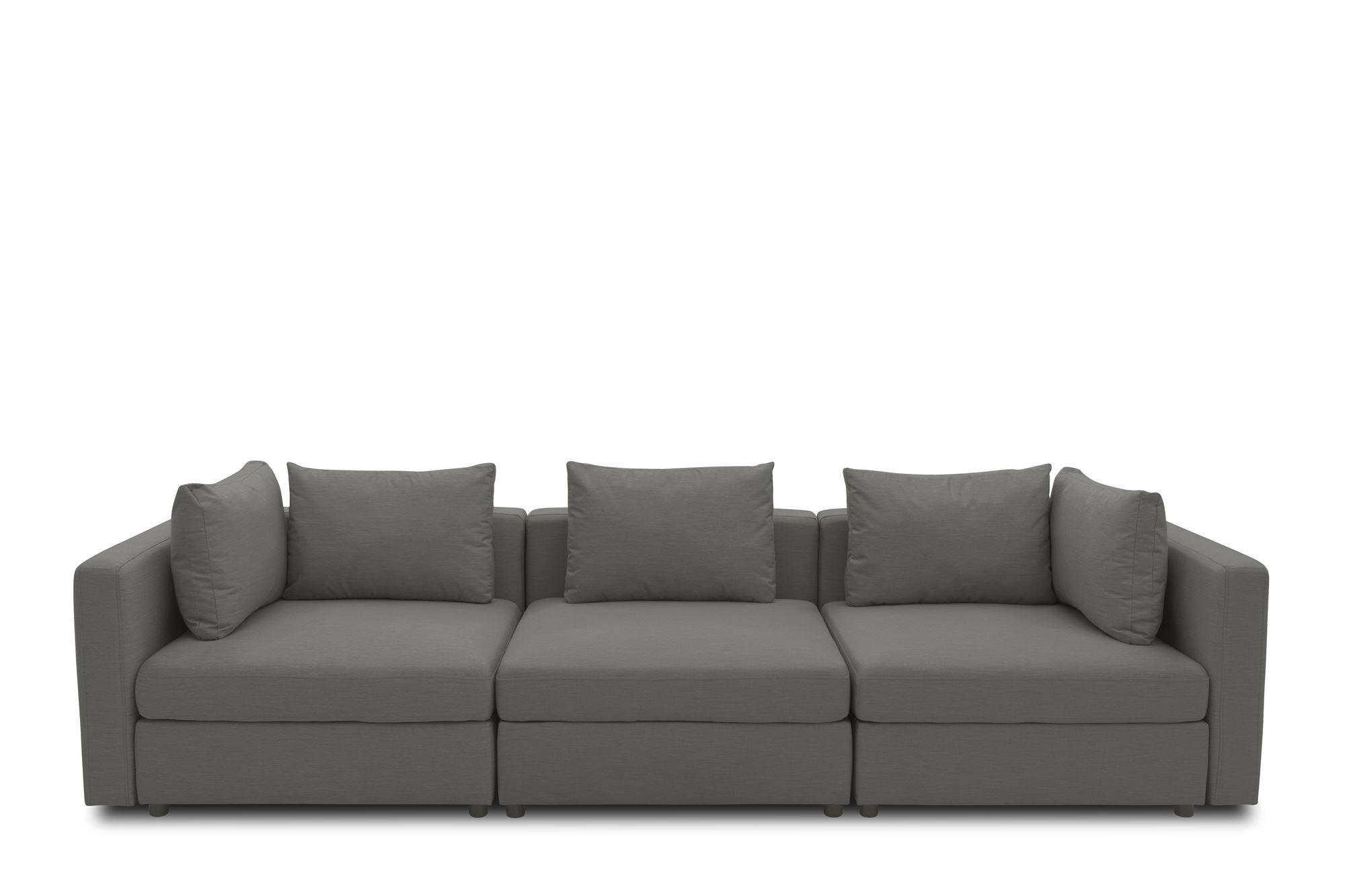 GARTENLOUNGE-SOFA 3-Sitzer Bozhana 312x67x96 Outdoorbezug in anthrazit - Anthrazit, Kunststoff (312/67/96cm) - 58aufmkessel