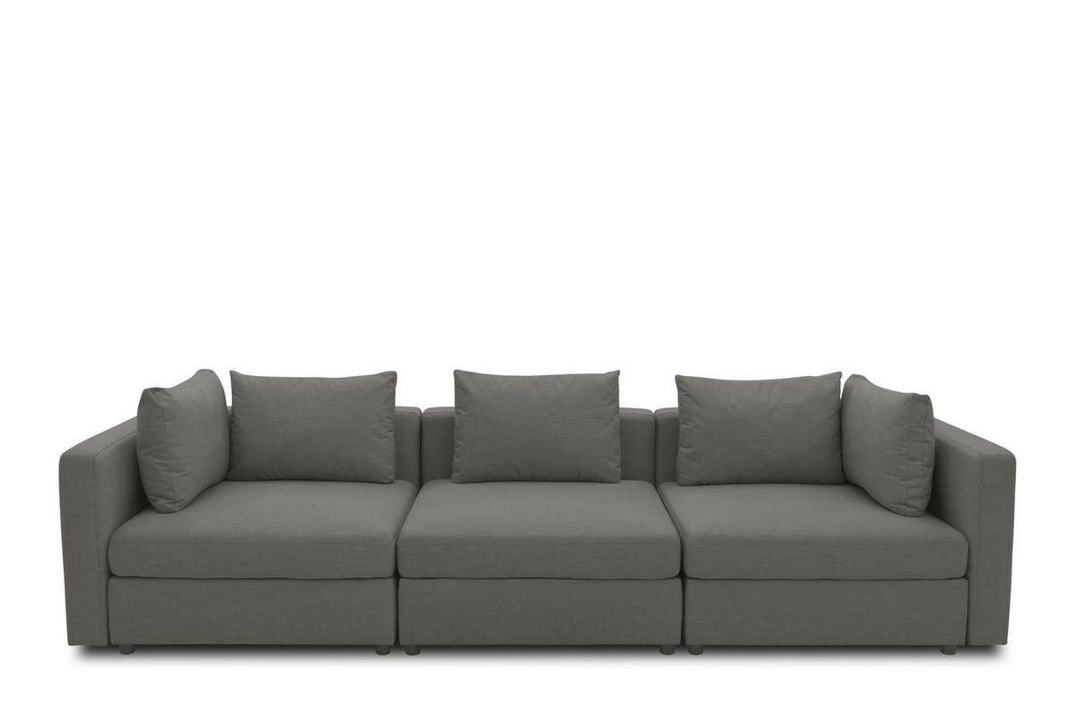 GARTENLOUNGE-SOFA 3-Sitzer Bozhana 312x67x96 Outdoorbezug in anthrazit - Anthrazit, Kunststoff (312/67/96cm) - 58aufmkessel