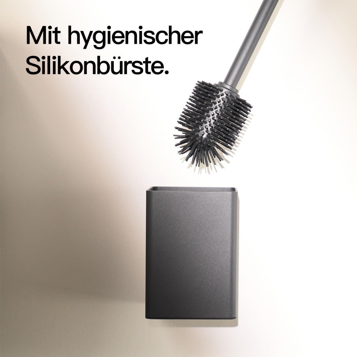 TOILETTENBÜRSTE OHNE BOHREN - Schwarz, Metall (10/37/10cm)