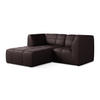 ECKSOFA Links Kunstleder Violett - Pflaume/Schwarz, Holzwerkstoff/Kunststoff (191/175cm) - Makamii