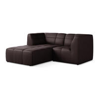 ECKSOFA Links Kunstleder Violett - Pflaume/Schwarz, Holzwerkstoff/Kunststoff (191/175cm) - Makamii