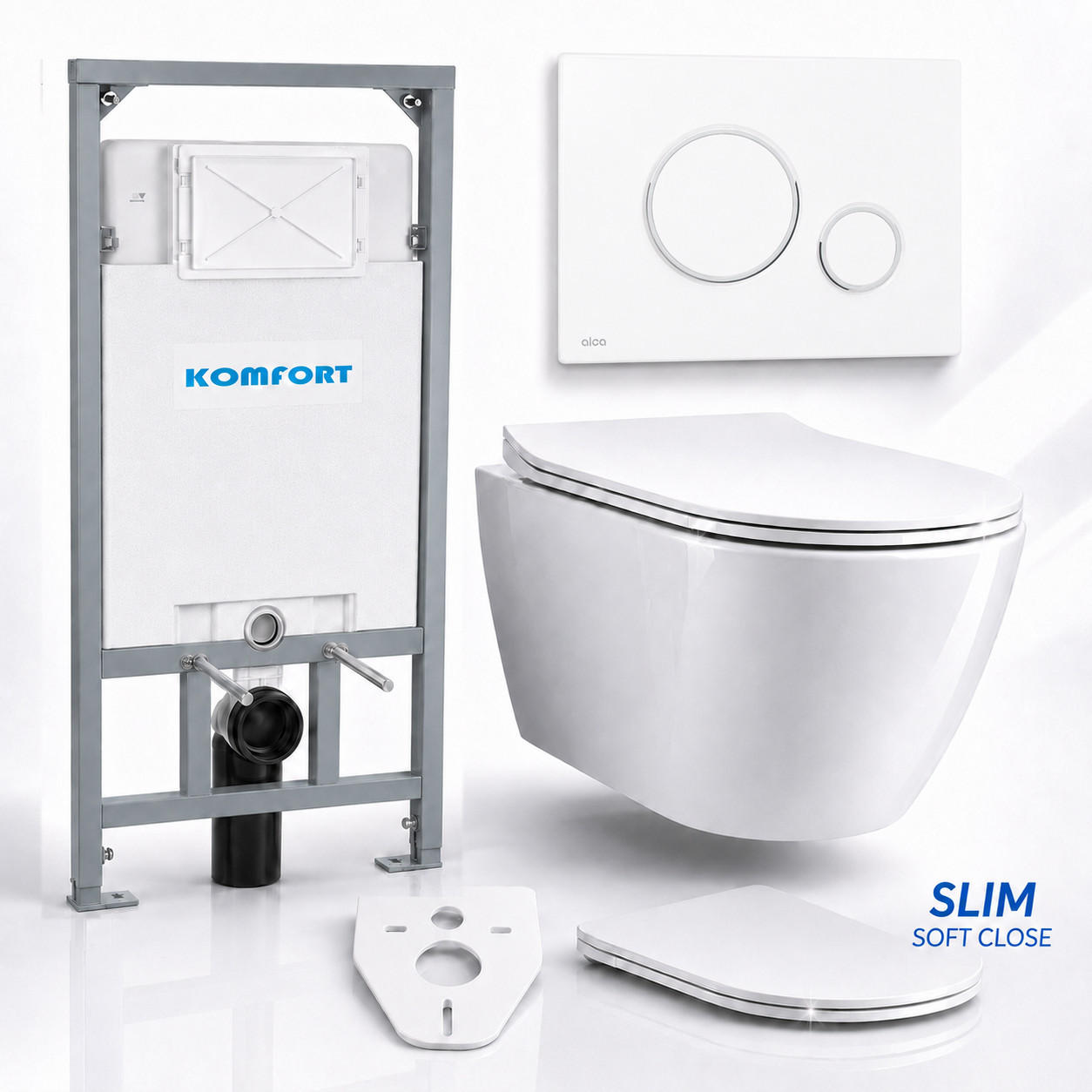 bad land Wc-Set Weiß 53x119.5x48.5 cm