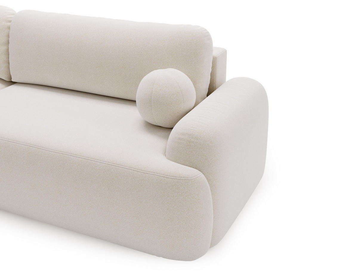 ECKSOFA DION ECRU L - Links - Ecru, Textil (261/177cm) - Luxkor24