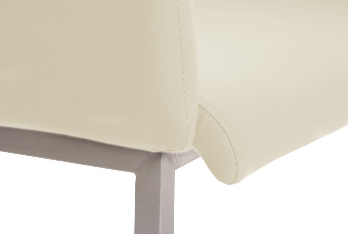 SCHWINGSTUHL Lederlook Creme - Edelstahlfarben/Creme, Textil/Metall (45/84/52cm) - CLP
