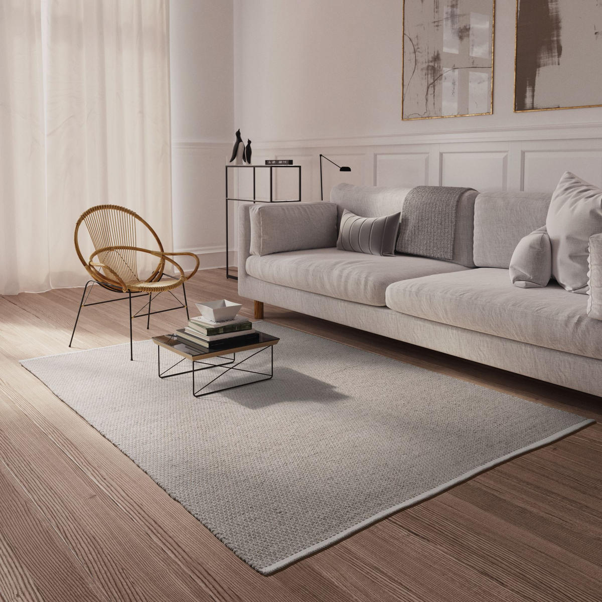 HANDWEB Teppich Amsterdam 250/350 cm - Grau, Naturmaterialien (250/350cm) - Steffensmeier