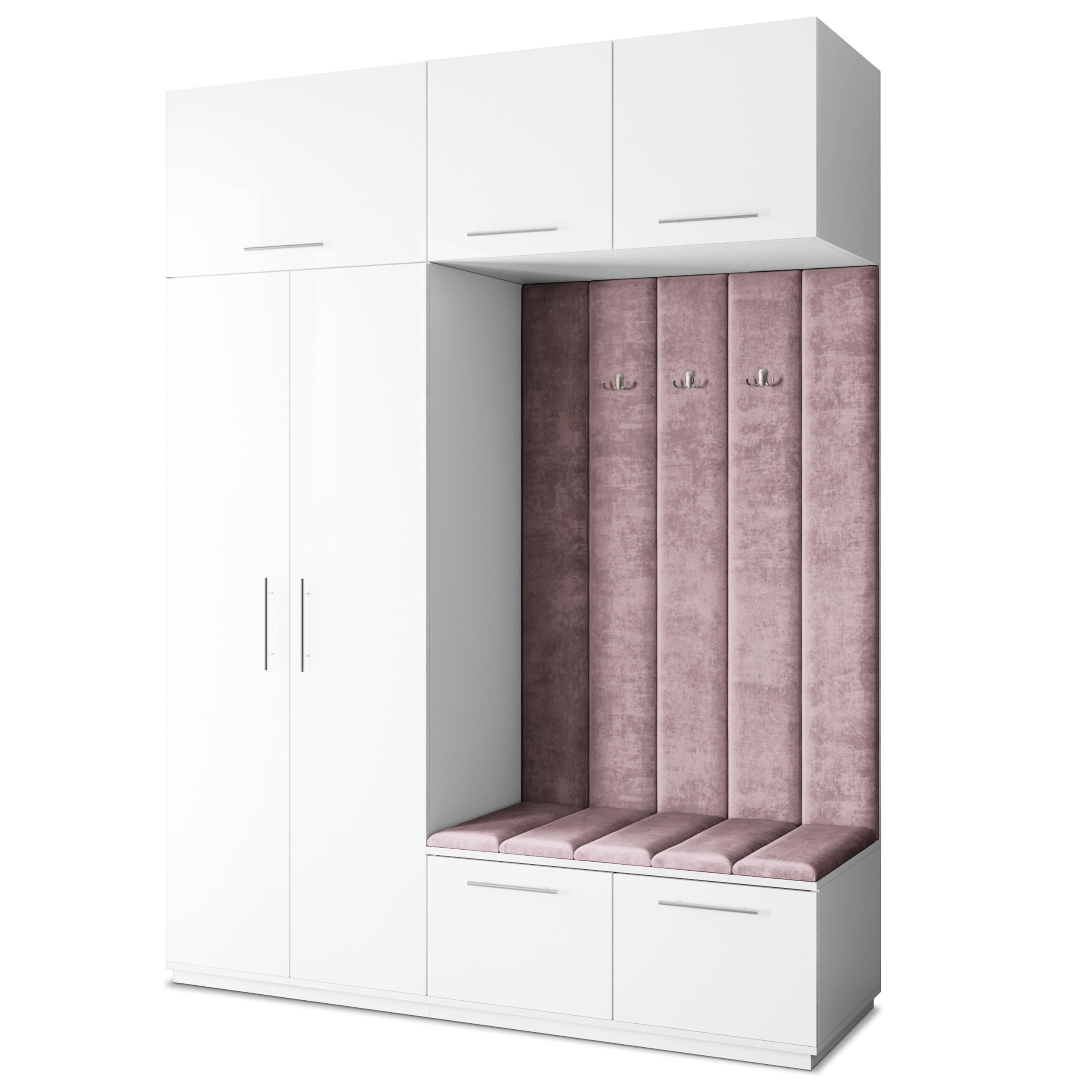 Masseno Garderobenschrank Weiß, Lila 180x240x60 cm