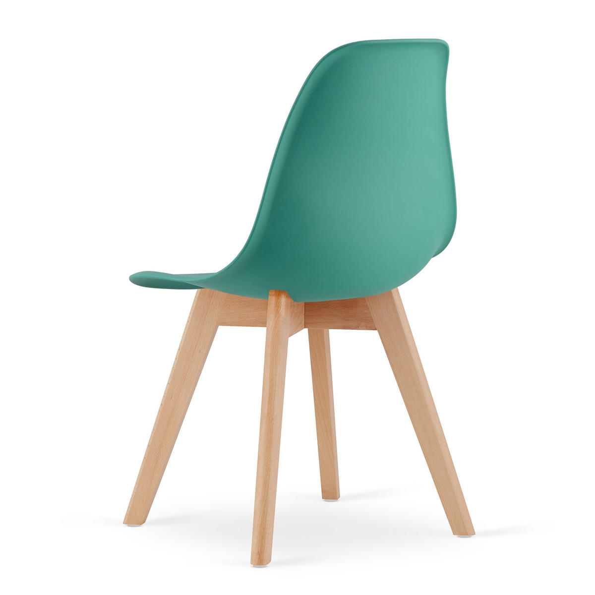 ESSZIMMERSTUHL 4-er Set KITO grüner Sitz, natürliche Beine - Naturfarben/Grün, Kunststoff (46/80/54.5cm) - Valora