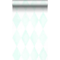 TAPETE Karomuster 53 cm x 10.05 m - Weiß, Papier (53/1000cm) - Origin Wallcoverings