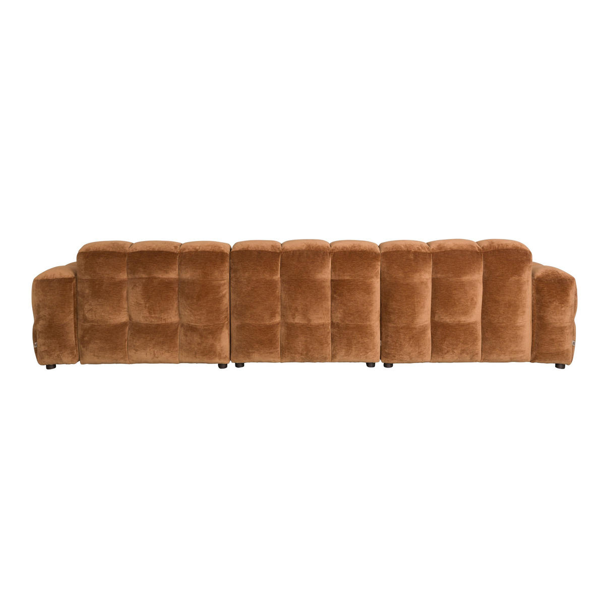 SOFA 4,5-SITZER Hackman Samt Cognac/ Braun - Cognac/Braun, Kunststoff (364/84/102cm) - Dutchbone