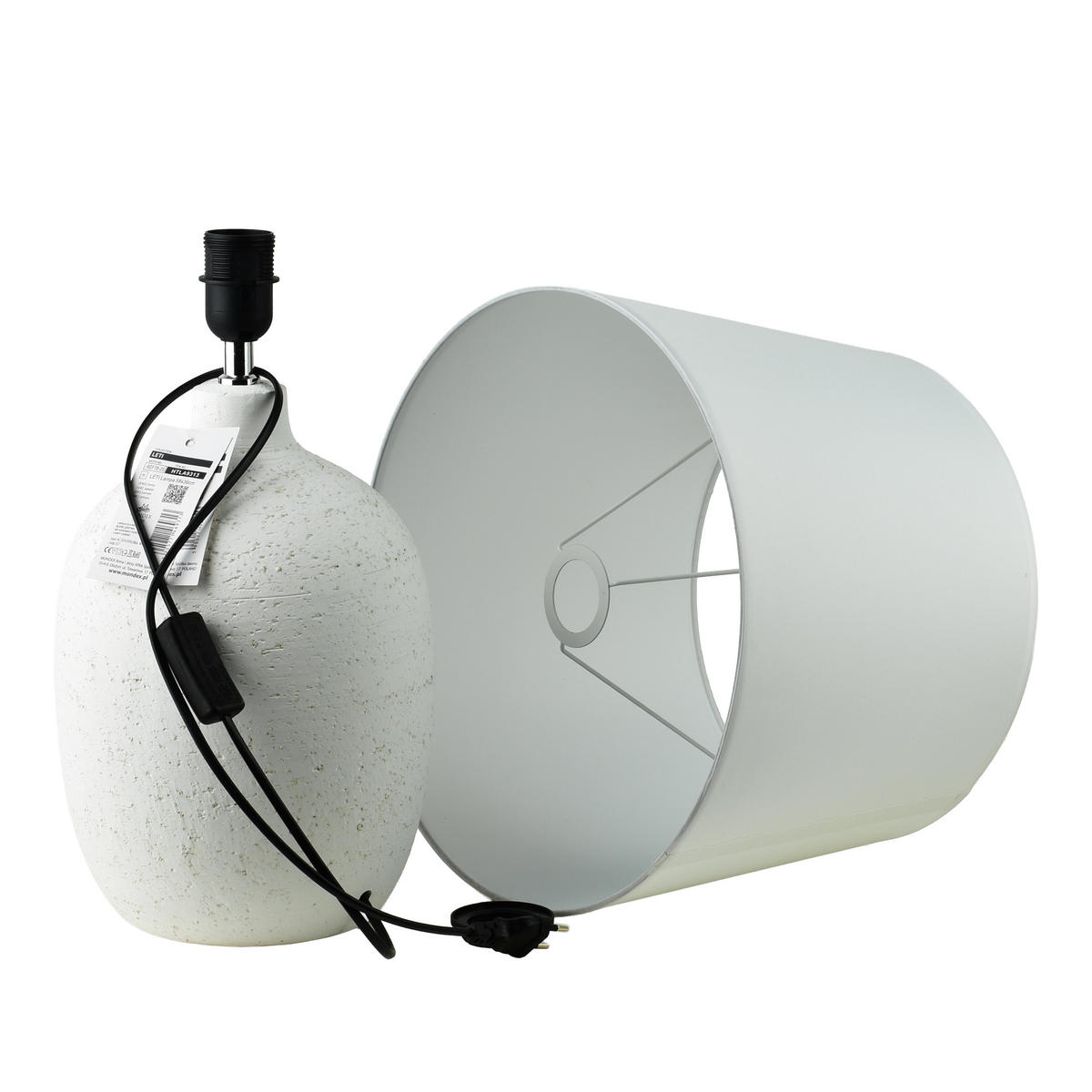LAMPE mit Schirm 58x36cm - Beige, Keramik (36/36/58cm) - Mondex