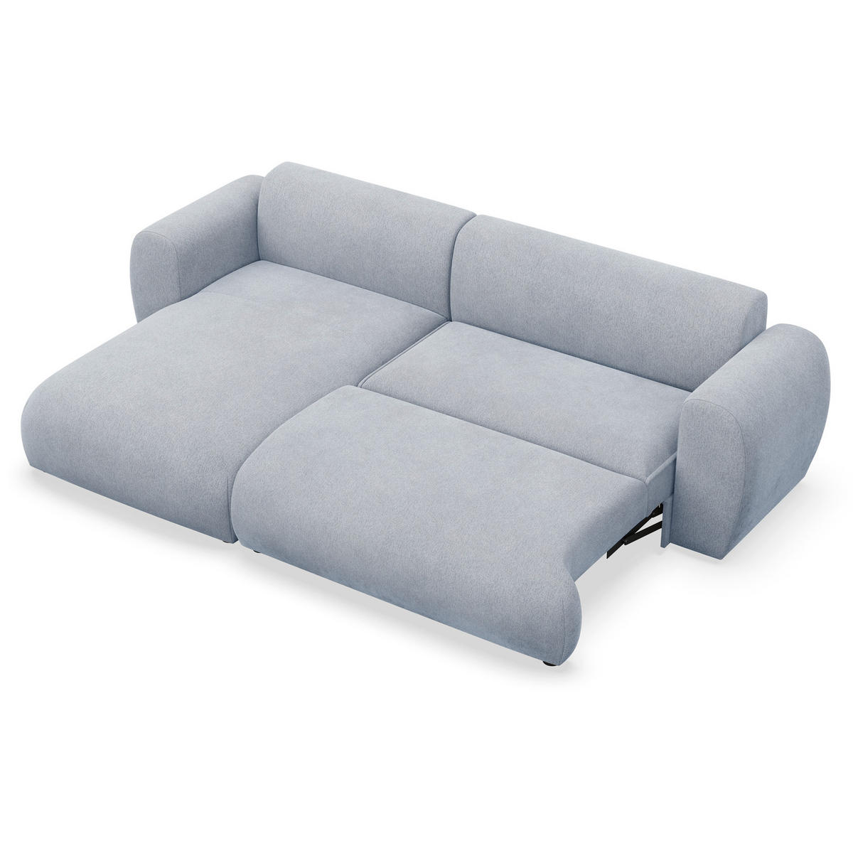 ECKSOFA Emia Hellblau links - Schwarz/Hellblau, Kunststoff/Textil (262/156cm) - Selsey