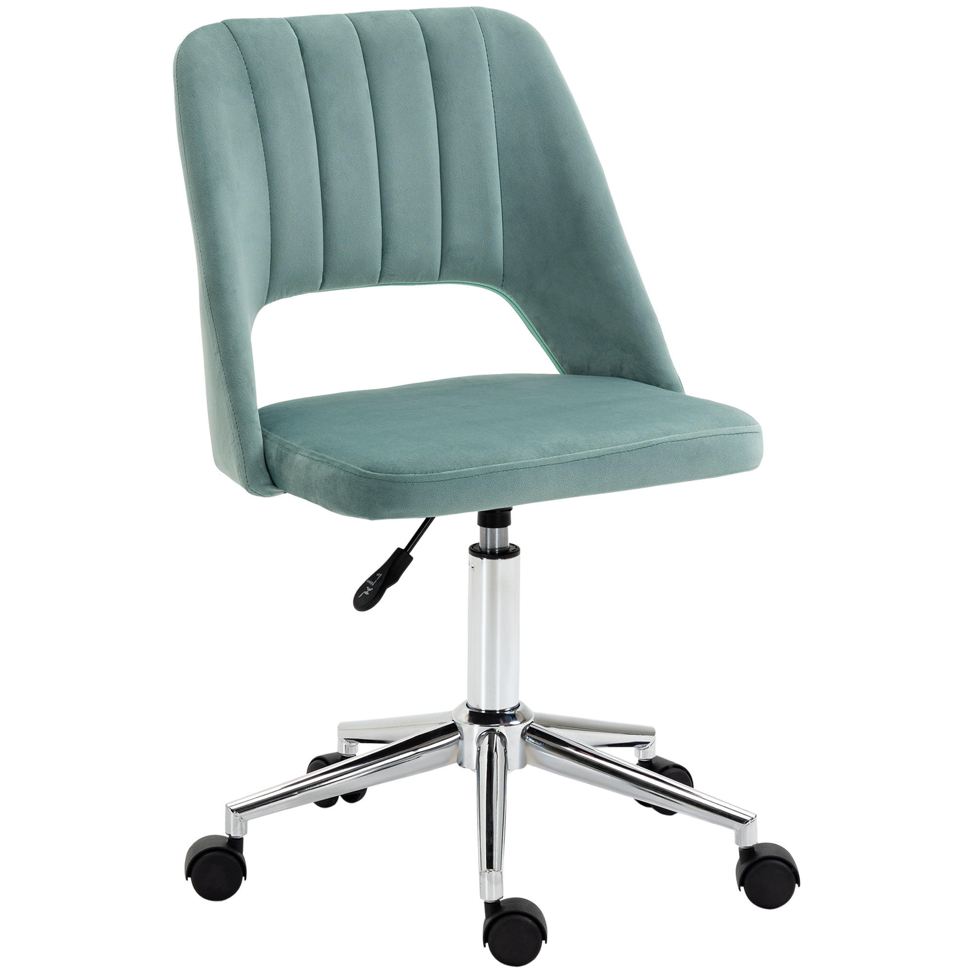 SCHREIBTISCHSTUHL Höhenverstellbar, drehbar Bürostuhl mit Samtoptik, Grün - Grün, Textil (49/91/60cm) - Vinsetto