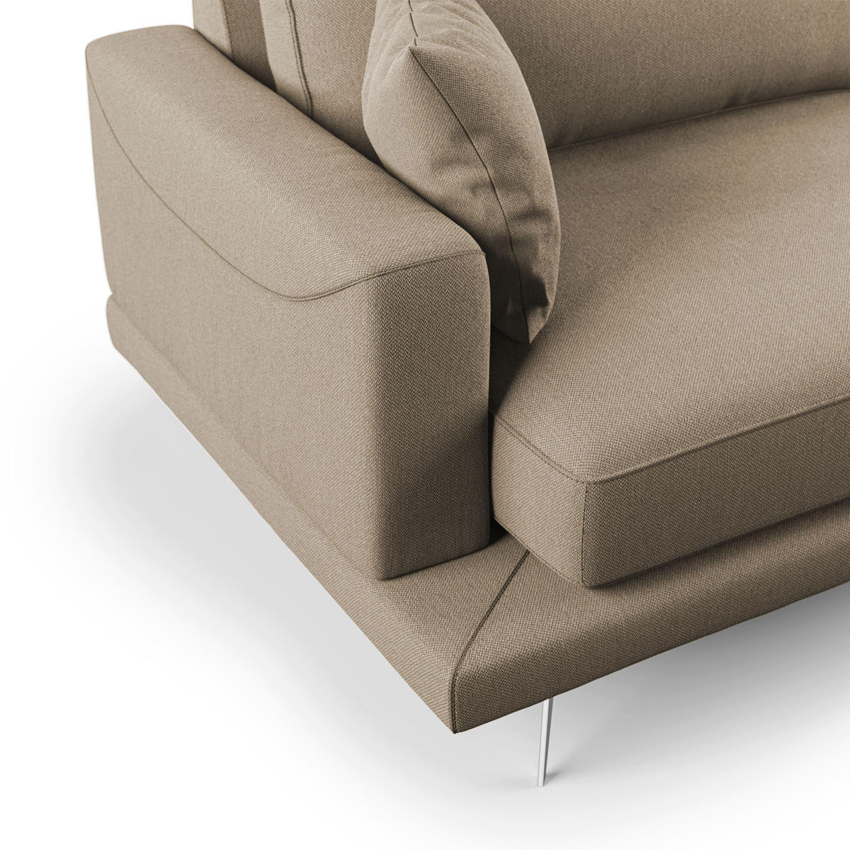 LINEARSOFA Dorian - Sandfarben, Textil (198/88/93cm) - Divani.store