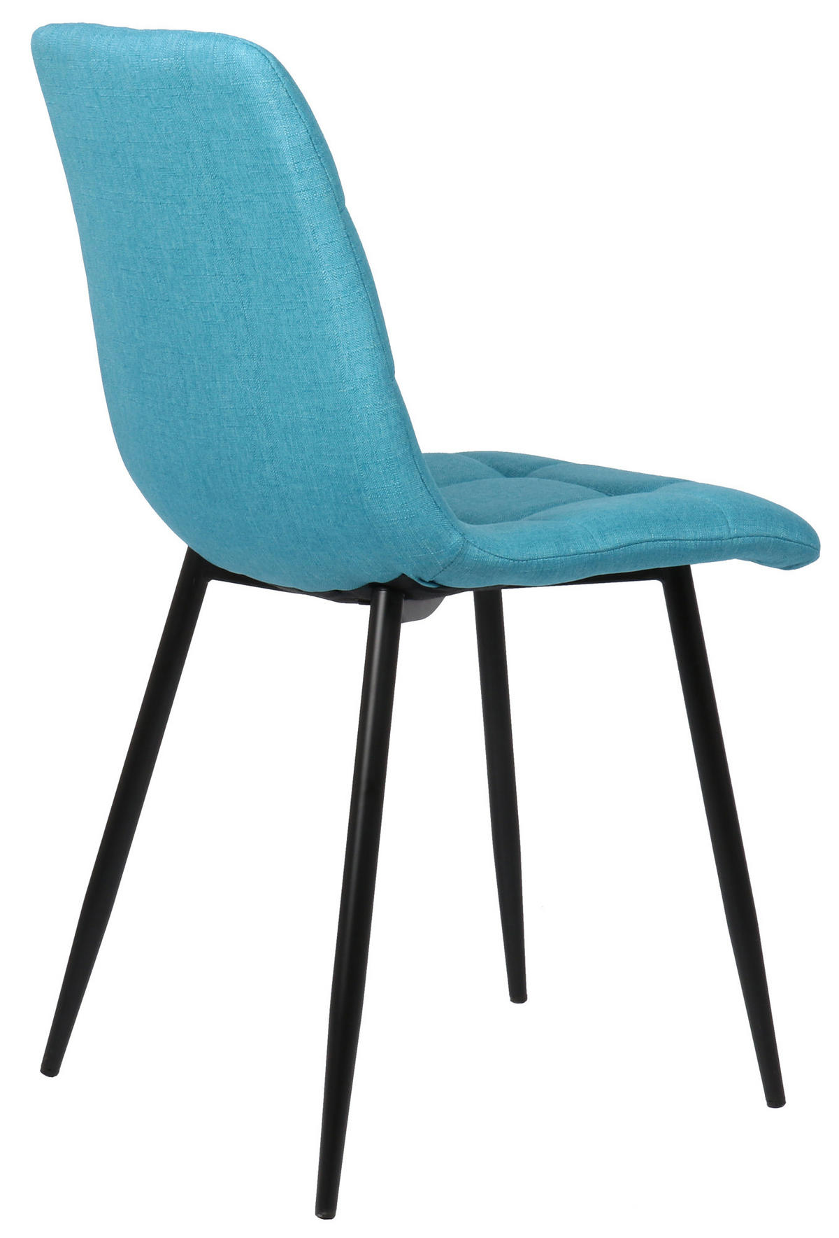 ESSZIMMERSTUHL Till, 2er Set Stoff, Gestell Metall matt Schwarz Türkis - Türkis/Blau, Textil/Metall (45/88/52cm) - TPFLiving