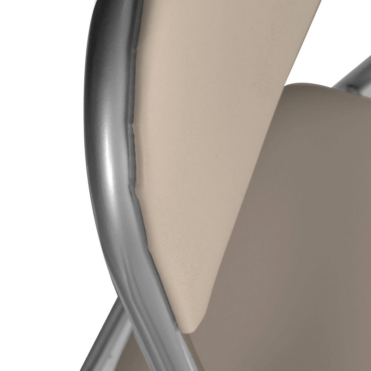 KLAPPSTUHL 4er Set in Metall Beige 47x43h79.5 - Grau, Metall (43/79.5/47cm) - DMORA