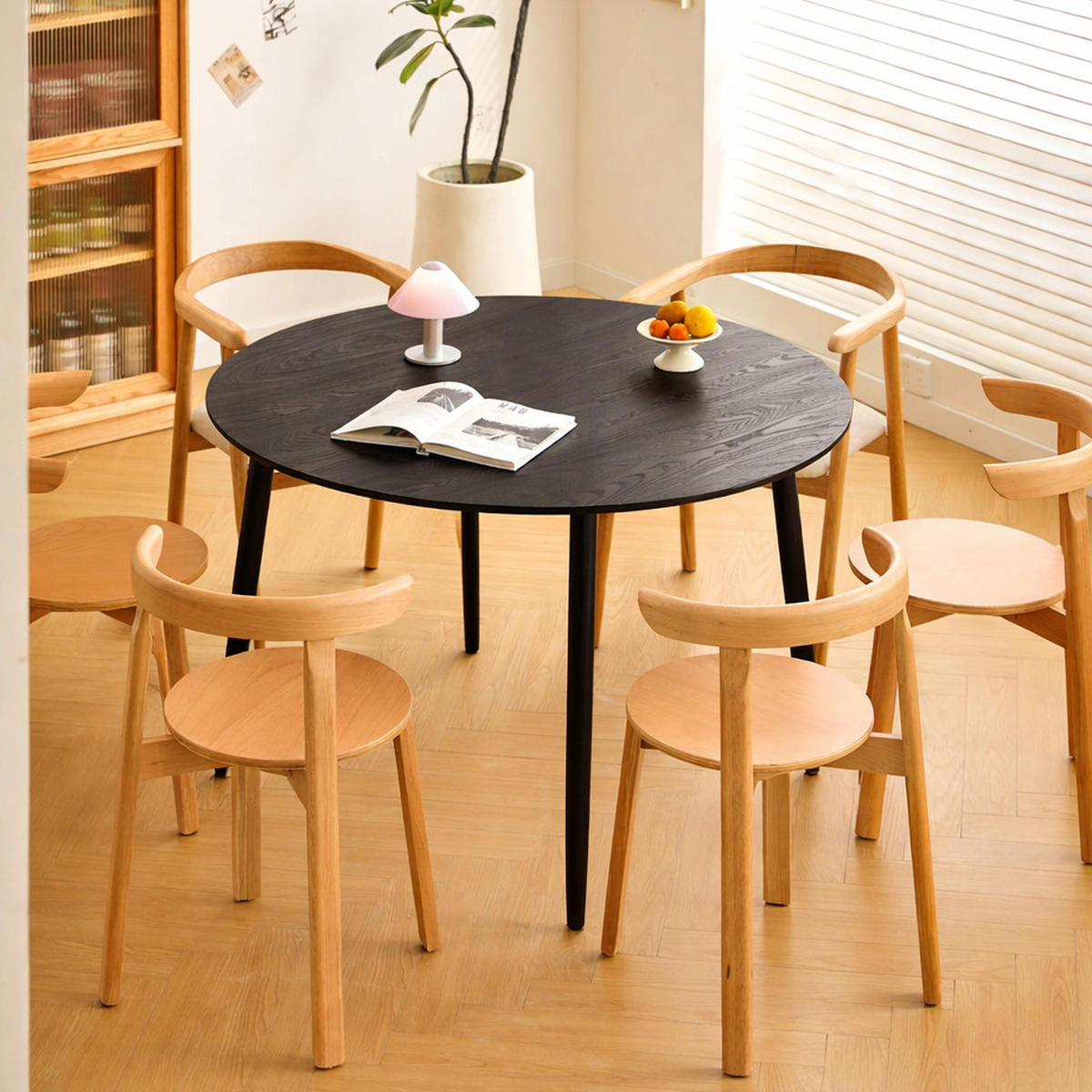 ESSTISCH Rund Schwarz 120 x 120 x 75 (cm) - Schwarz, Holz (120/120/75cm) - Nordlys