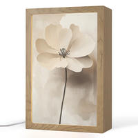 STOLNÍ LAMPA Květina - béžová - barva - stín 20x30 cm - barva starého dubu, kompozitní dřevo (8/20/30cm) - OnlyWow