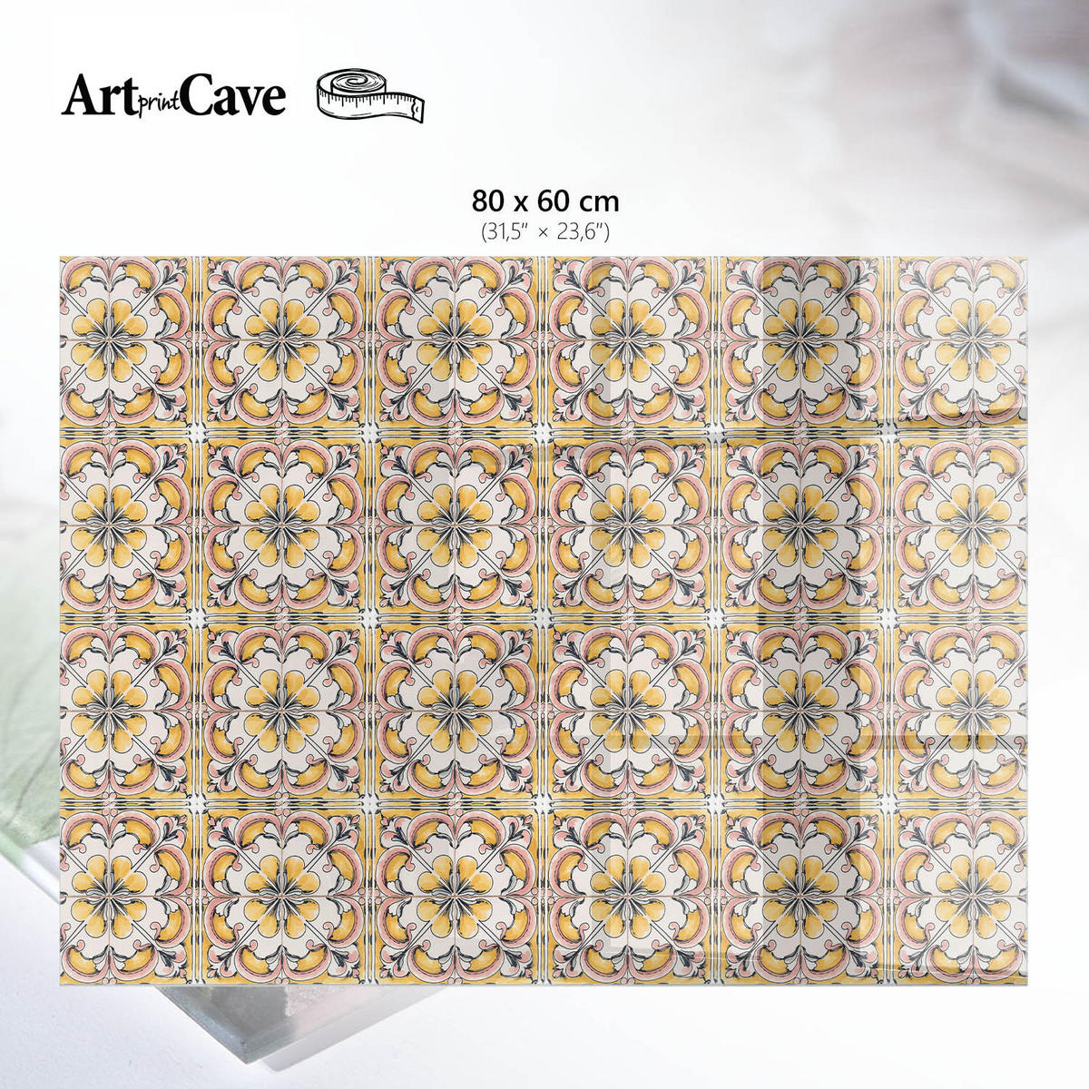 GLASPLATTE 80x60 cm – Blumenmuster - Violett, Glas (0.4/80/60cm) - ArtPrintCave