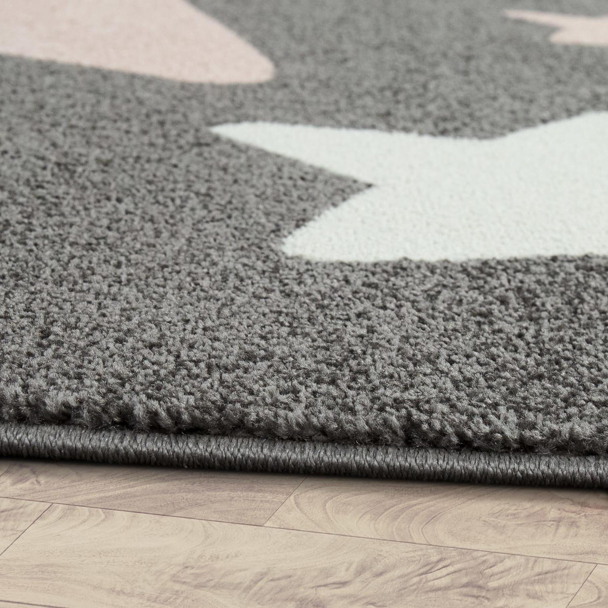 KINDERTEPPICH CAPRI 330 GRAU 200D - Grau, Kunststoff (200/200cm) - Paco Home