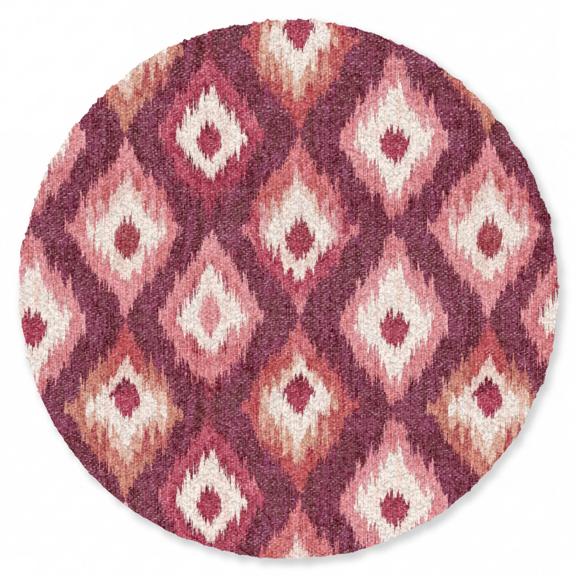 TEPPICH - Diamantformen - Rosa - Muster - Textur - 90x90 cm - Bordeaux, Kunststoff/Textil (90/0.4cm) - OnlyWow