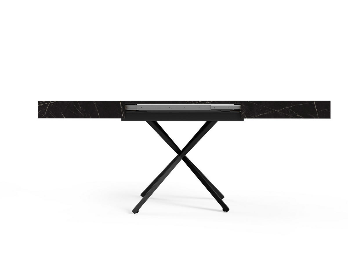 COUCHTISCH SANNA X - Schwarz, Holzwerkstoff/Metall (80/120/27cm) - Meblini