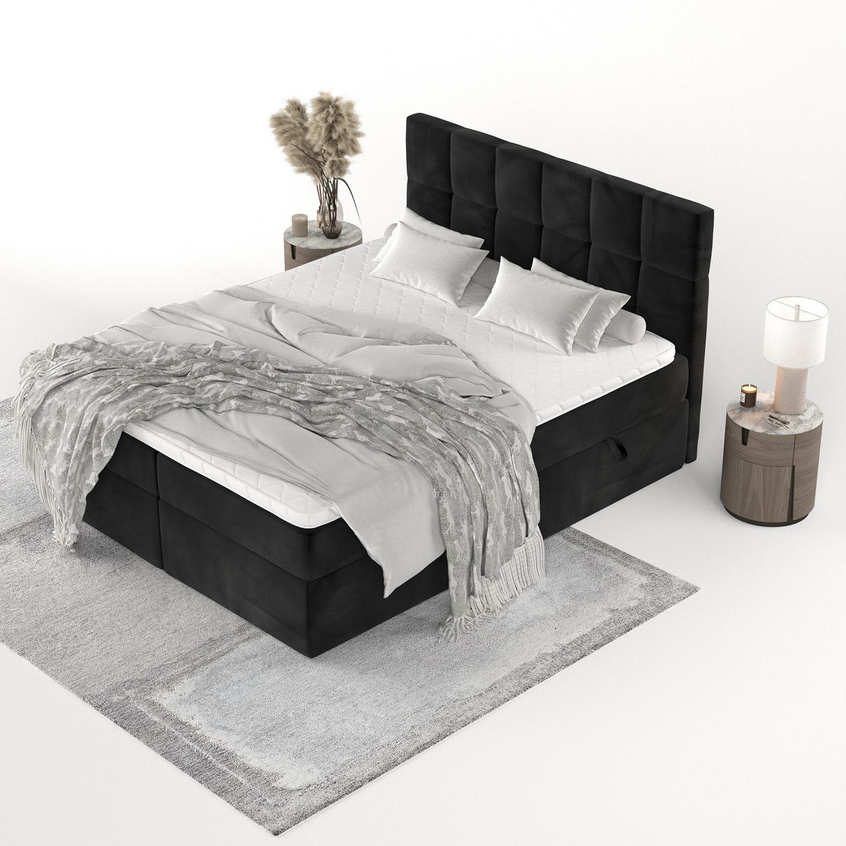POSTEL BOXSPRING VARENO 180/200 Černá - černá, kov/dřevo (180/200cm) - AltaBeds