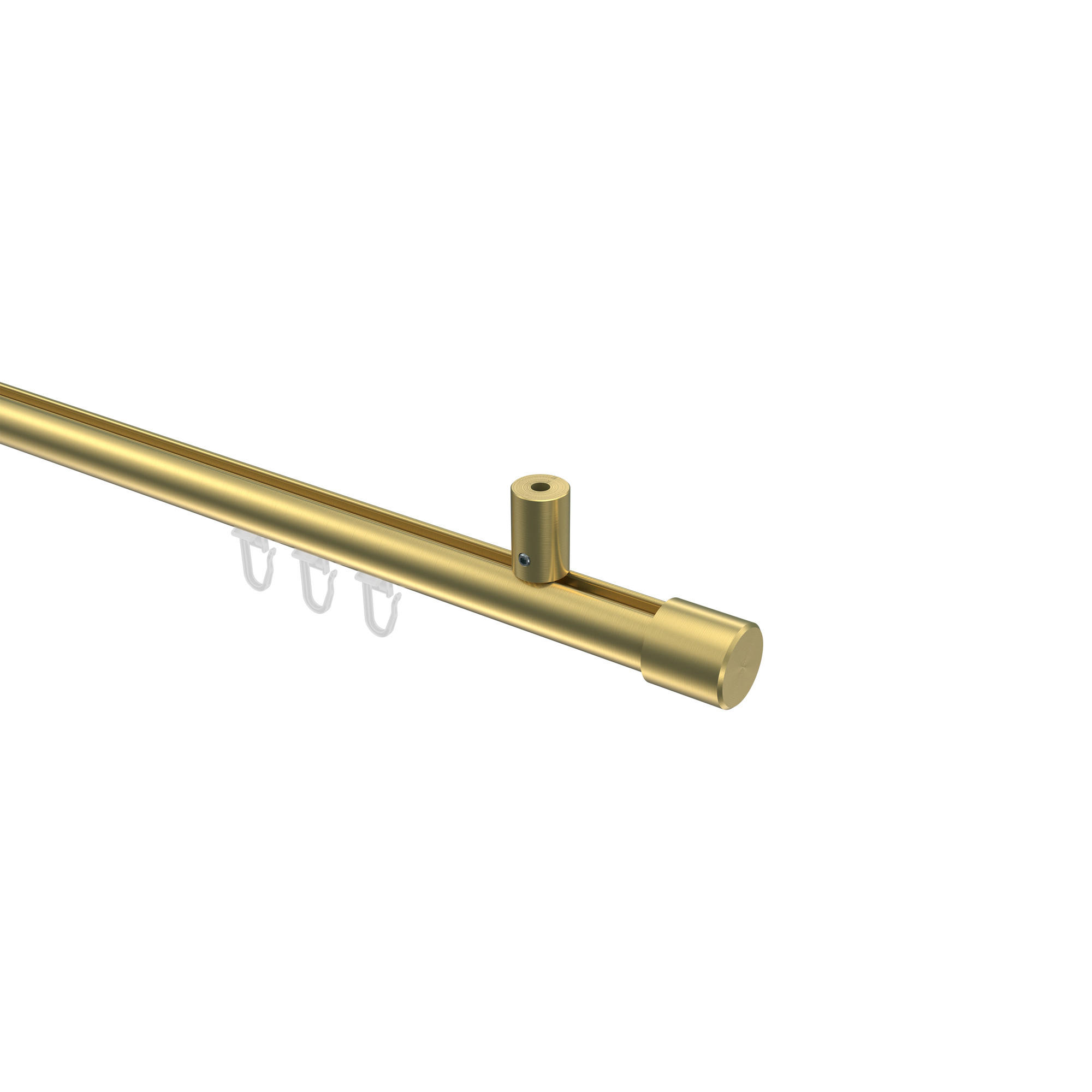INNENLAUF-GARDINENSTANGEN-SET Sonius Santo 120 cm, 1-läufig, 20 mm Ø Messing-Optik - Messingfarben, Metall (120cm) - INTERDECO