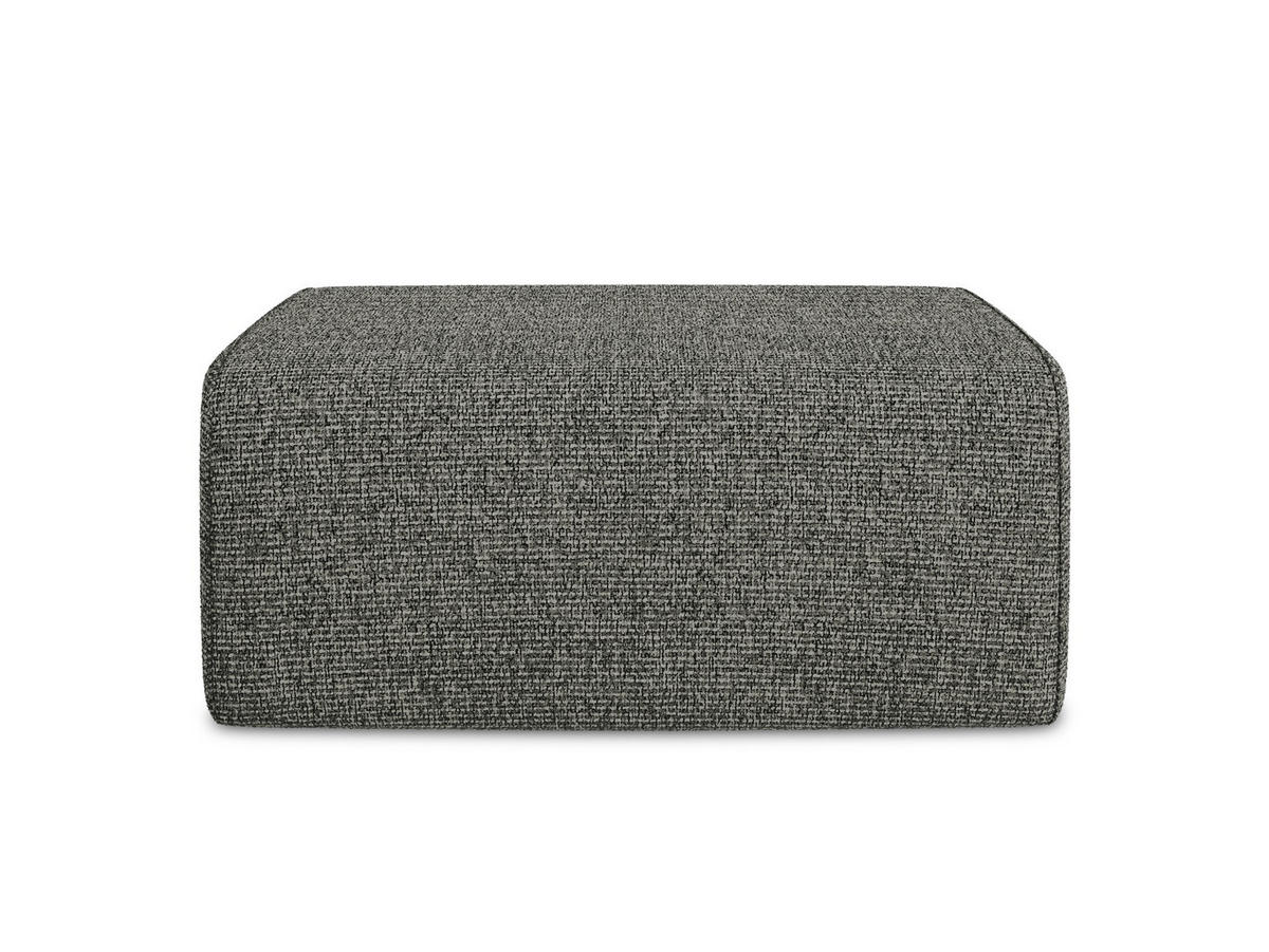 POUF Strukturstoff Stoff Grau - Dunkelgrau/Beige, Kunststoff/Textil (90/80/60cm) - Makamii