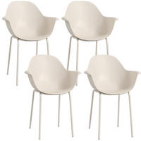 GARTENSTUHL aus Stahl 59x55x84cm in Grau im 4er Set - Grau, Kunststoff (55/84/59cm) - Modfu