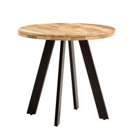 ESSZIMMERTISCH – Rund Mango Massivholz 80x80x75 cm Metallbeine Modern - Schwarz/Braun, Holz/Metall (80/80/75cm) - KADIMA DESIGN