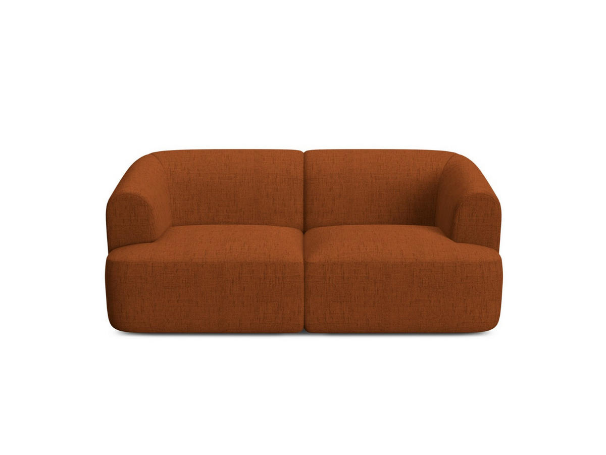 MODULARES-SOFA Campi aus strukturiertem Stoff ziegelrot 2 Sitzplätze - Orange, Textil (90/70/180cm) - Cosmopolitan Design