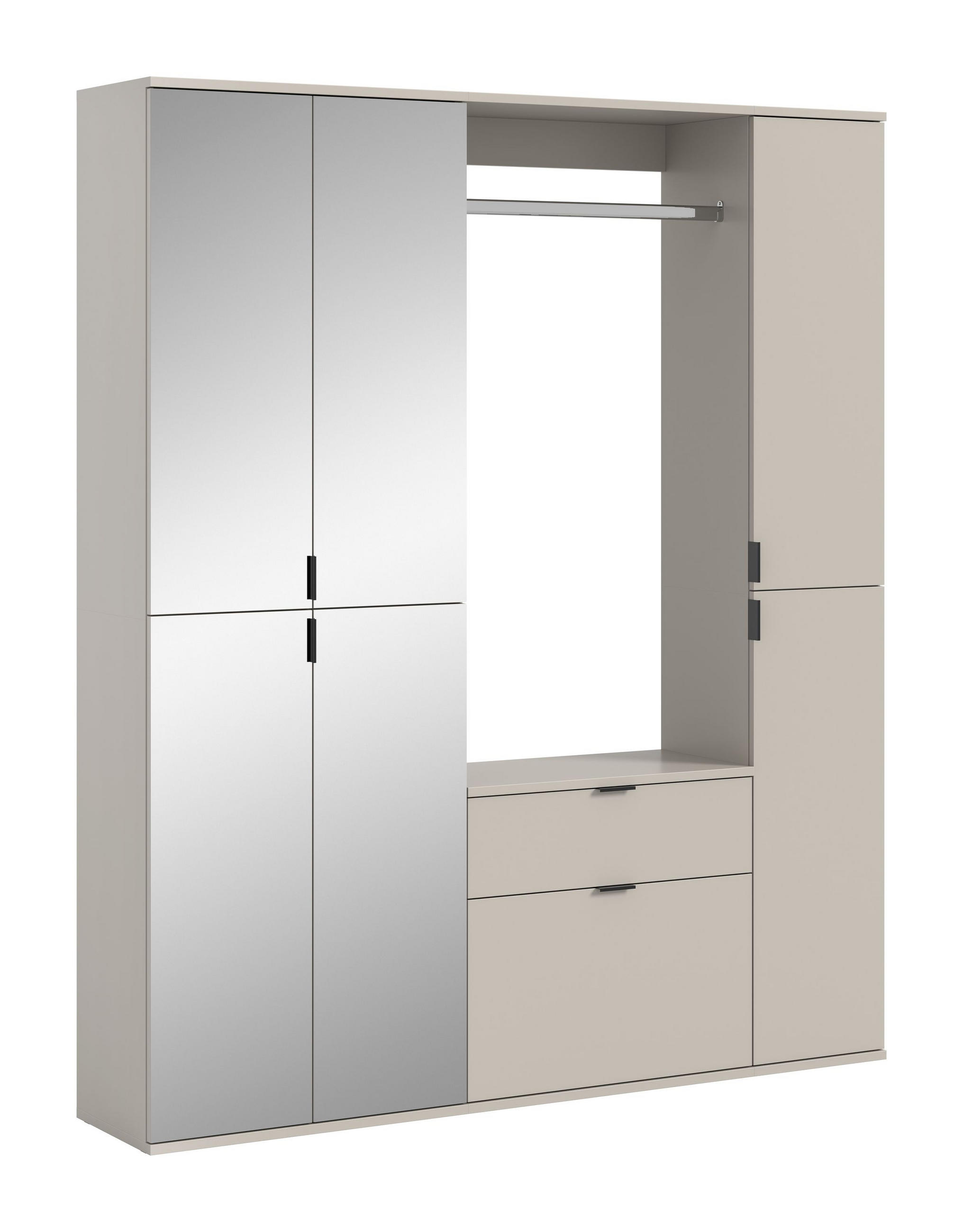 GARDEROBEN-SET PROJEKT X 3-tlg. (B/H/T: ca. 152/193/34 cm) in Kaschmir/Kaschmir - Kaschmir, Holzwerkstoff (152/193/34cm)